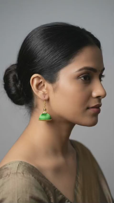 Handcrafted Silk Thread Earrings | Traditional Daily Wear – Tiyana Jewels