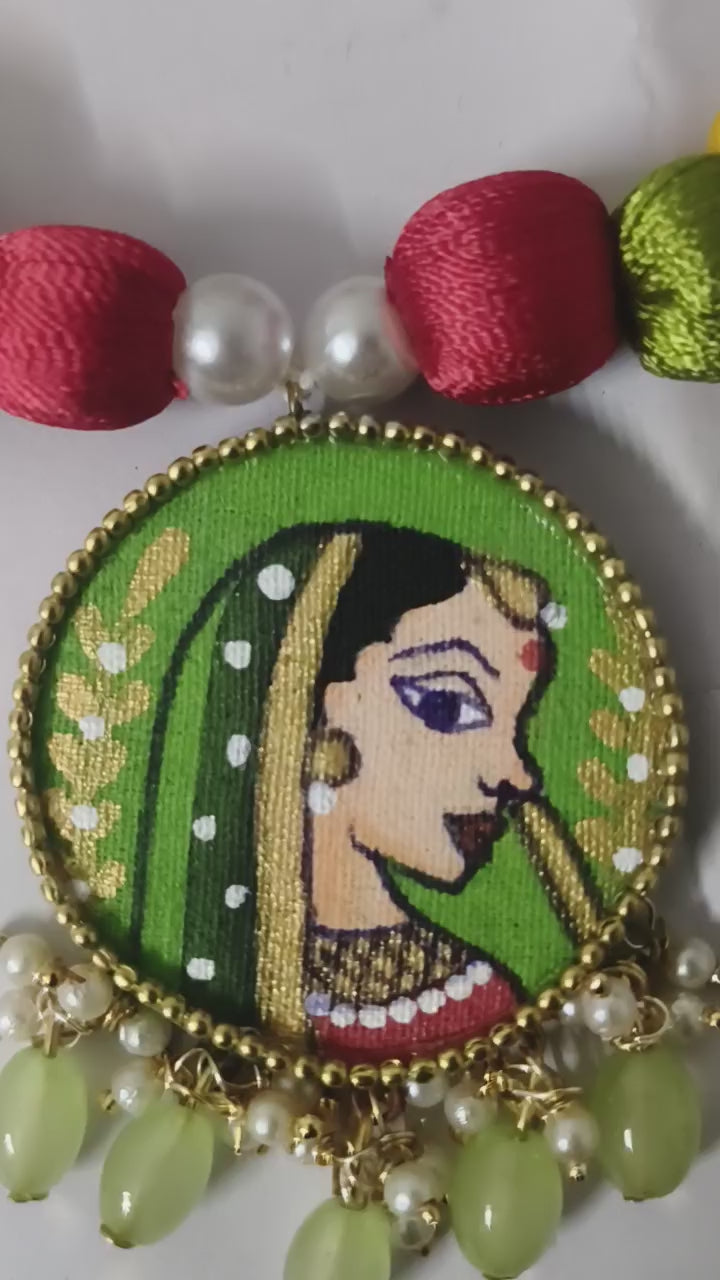 Designer Silk Thread Necklace Set with Earrings | South Indian Style – Tiyana Jewels ₹ 395.00