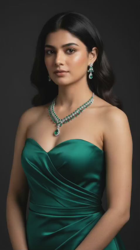 Bridal American Diamond Necklace Set for Wedding | Tiyana Jewels