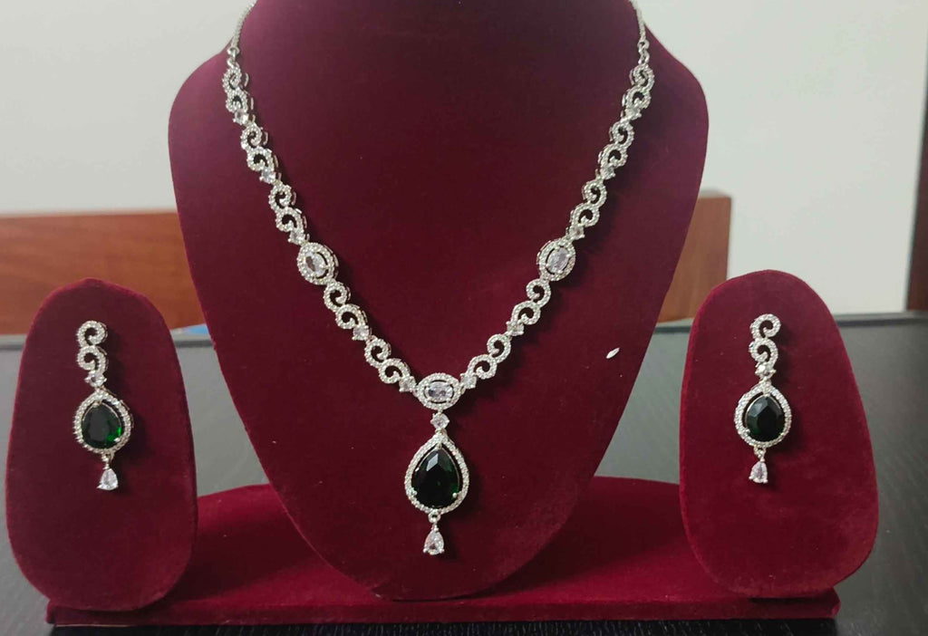 Designer American Diamond Necklace Set for Party Wear | Tiyana Jewels