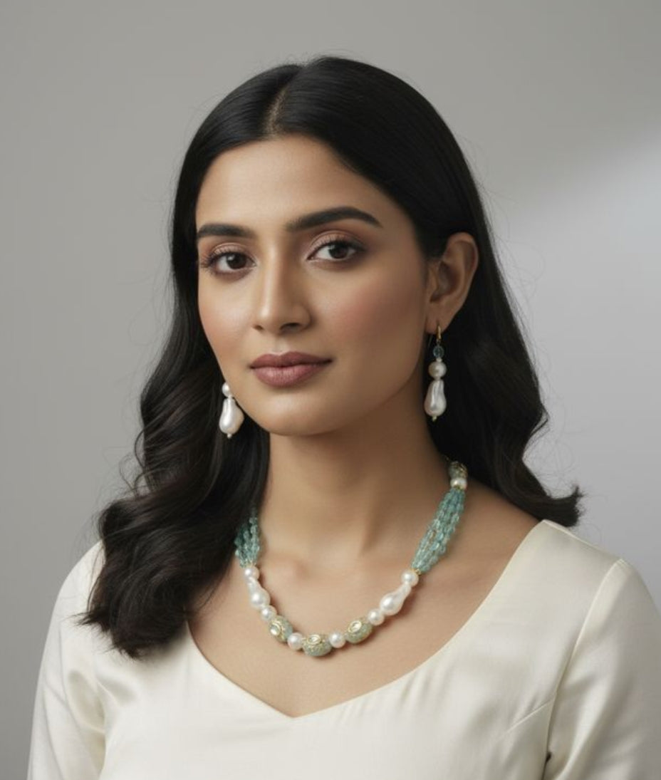 “Elegant pearl necklace set by Tiyana Jewels”