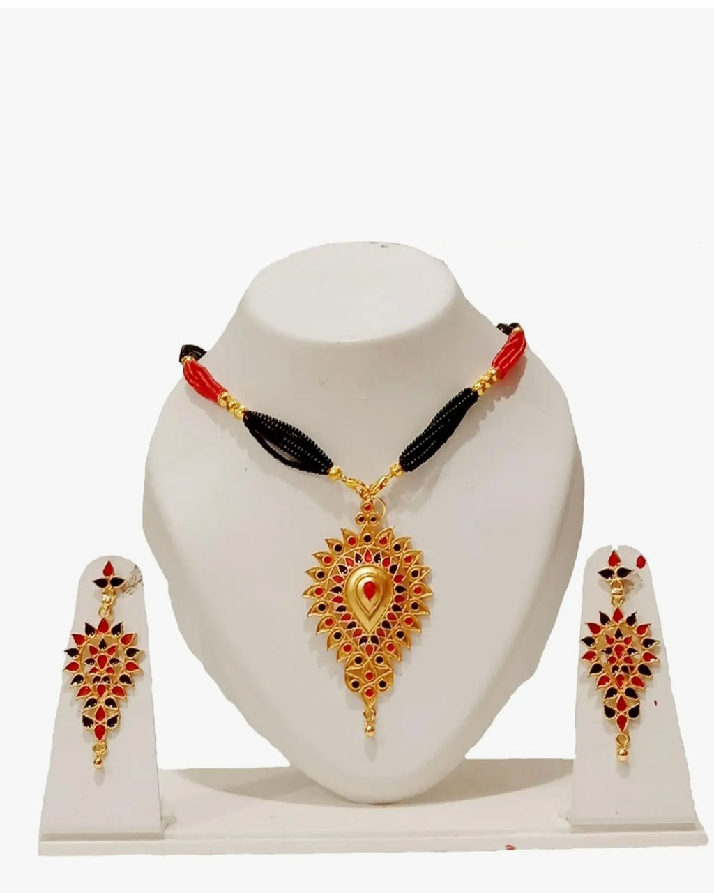 Tiyana Jewels Assamese Jewellery Set | Necklace& Earrings | Ethnic Gold Plated Jewellery