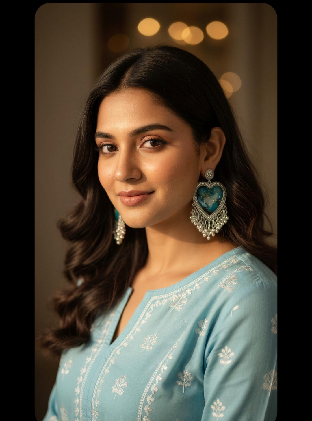 Tiyana Jewels Blue Flower Resin Jhumka