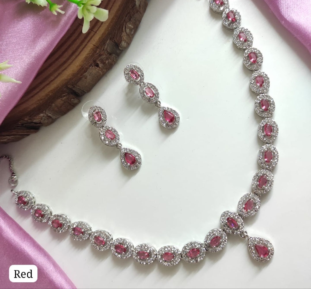 Tiyana Jewels American Diamond Jewellery Set | Necklace & Earrings | Bridal Party Wear ₹899.00