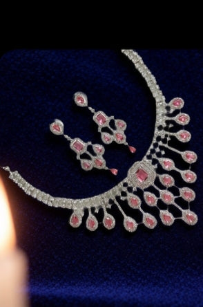 TIYANA JEWELS American Diamond Necklace Set | Sparkling CZ Bridal & Party Wear Jewellery ₹1499.00