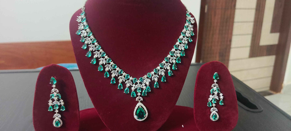 Bridal American Diamond Necklace Set for Wedding | Tiyana Jewels