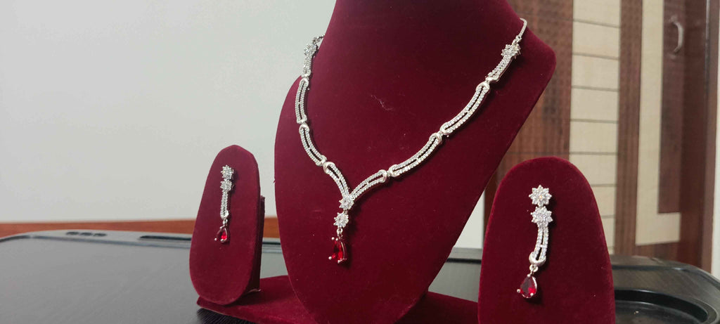 Designer American Diamond Necklace Set for Party Wear | Tiyana Jewels