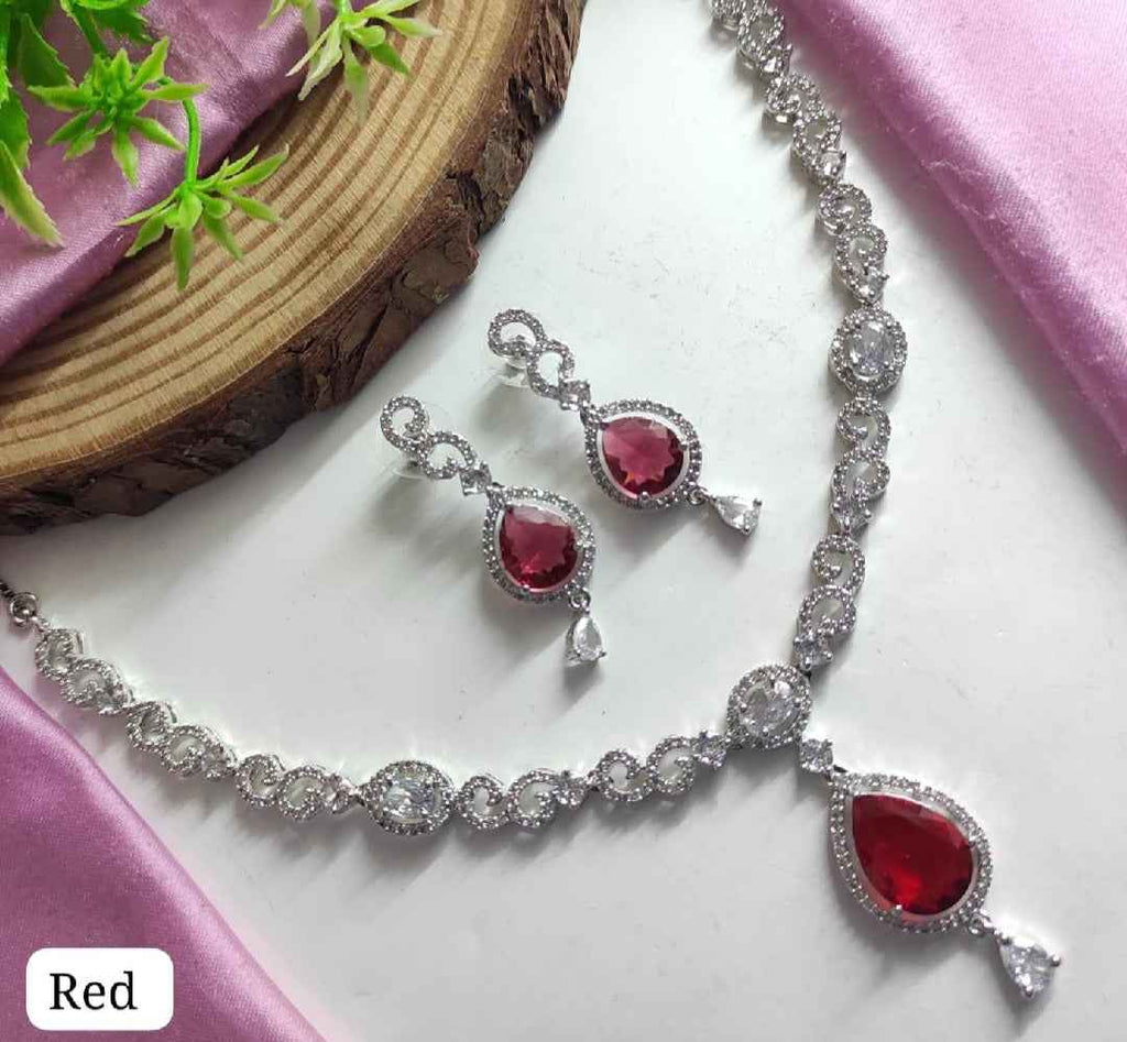 Designer American Diamond Necklace Set for Party & Wedding for women | Tiyana Jewels