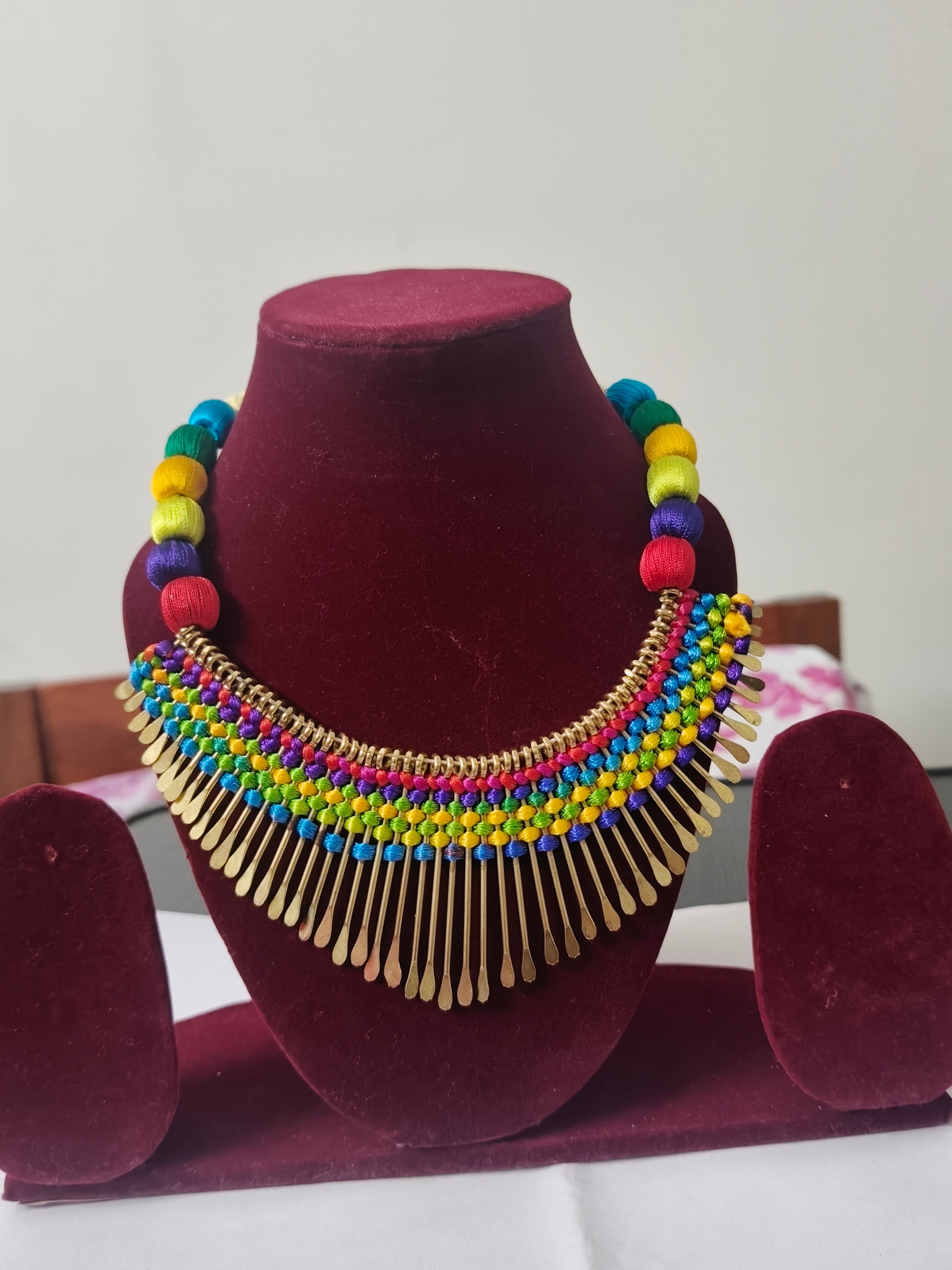 Elegant Silk Thread Necklece for Women | Lightweight Handmade Designs – Tiyana Jewels ₹ 395.00