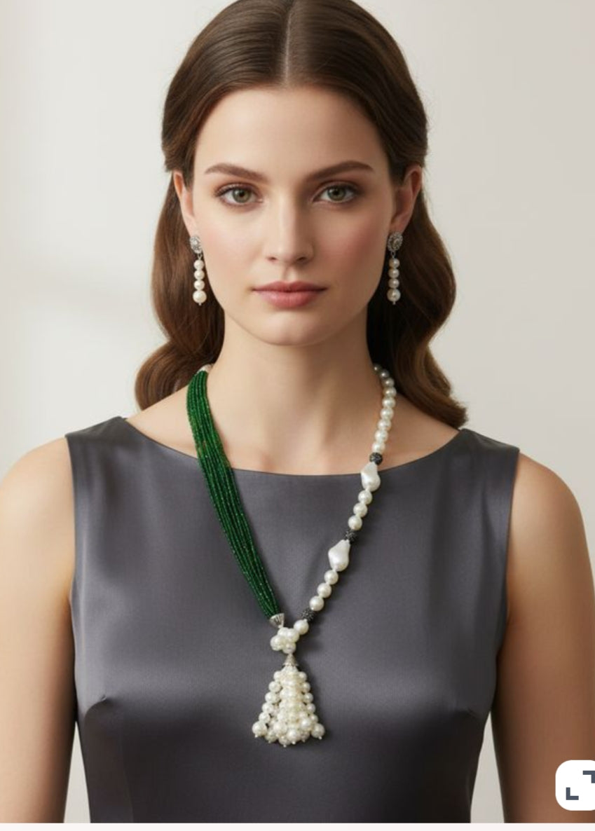 “Elegant pearl necklace set by Tiyana Jewels”