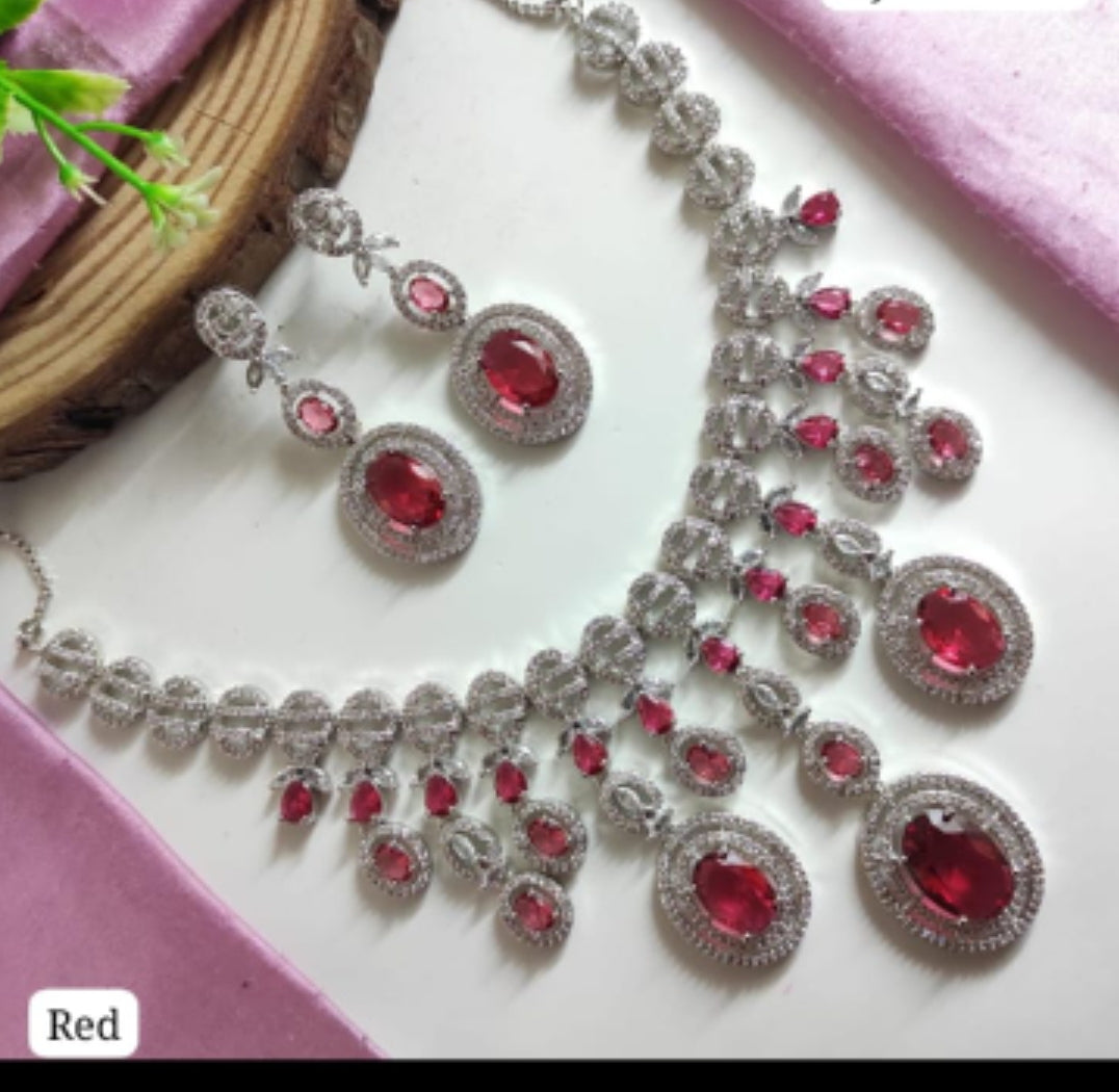 Tiyana Jewels American Diamond Jewellery Set | Necklace & Earrings | Bridal Party Wear ₹ 2599.00