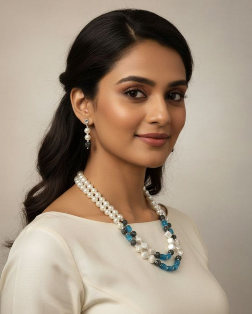 “Elegant pearl necklace set by Tiyana Jewels”