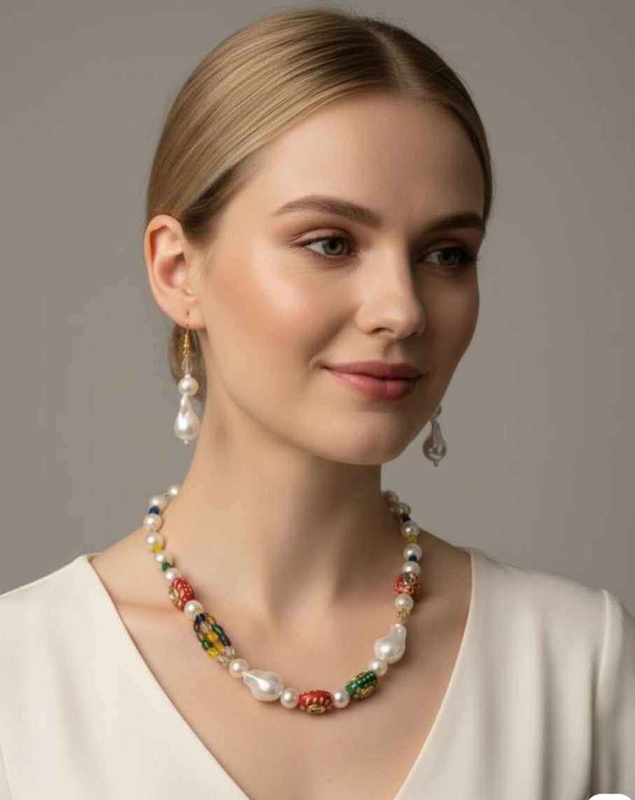 “Elegant pearl necklace set by Tiyana Jewels”